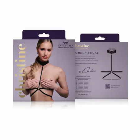 Viola crni čipkani bralete brenda Strappy, senzualni harness dizajn sa elegantnim zlatnim detaljima