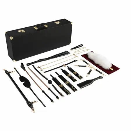 Bedroom Fantasies Locker Collection 17-Piece Cow Leather Bondage Set