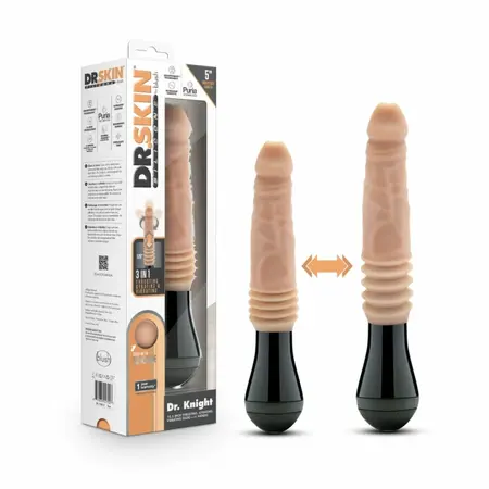 Dr. Skin Dr. Knight silikonski model sa potiskom i vibracijom, bež, punjivi