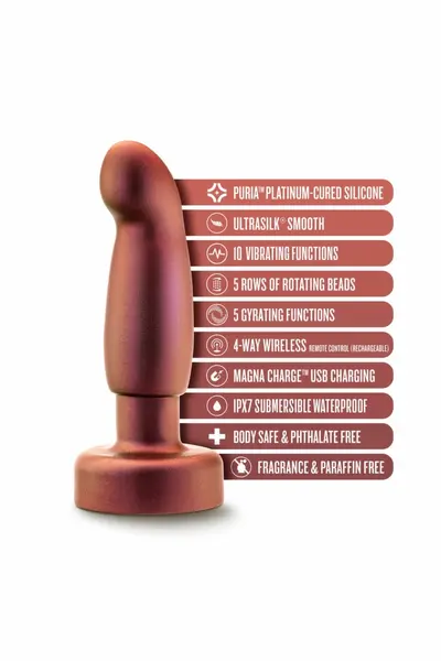 Blush Novelties Anal Adventures Matrix Bionic analni čep sa daljinskim upravljačem, bakarni