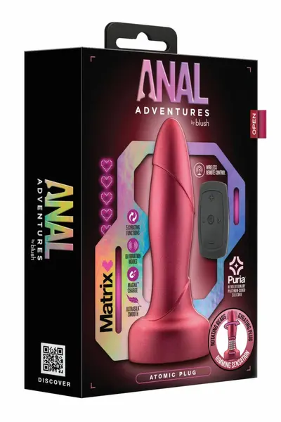 Blush Novelties Matrix Atomic Plug daljinski upravljivi analni čep u boji Martian Wine