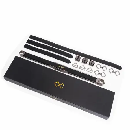 LOCKINK Adjustable Bondage Bar Set Black - Lightweight & Customizable