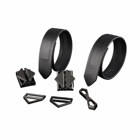 LOCKINK Adjustable Leather Wrist and Ankle Cuffs Set Black 34cm