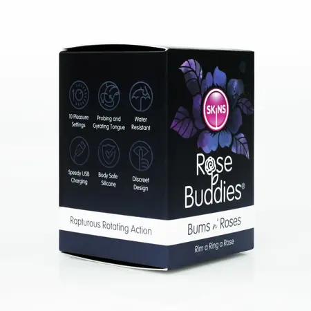 Skins Rose Buddies Bums N Roses intimni rotirajući vibrator, crni