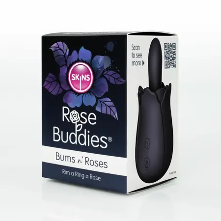 Skins Rose Buddies Bums N Roses intimni rotirajući vibrator, crni