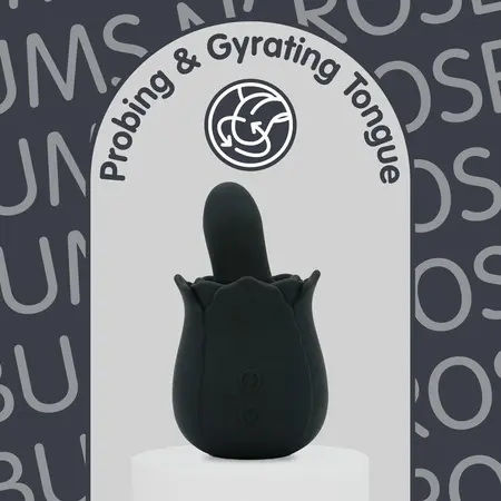 Skins Rose Buddies Bums N Roses intimni rotirajući vibrator, crni