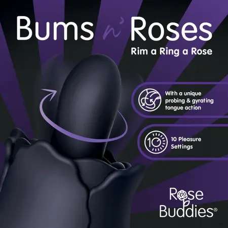 Skins Rose Buddies Bums N Roses intimni rotirajući vibrator, crni