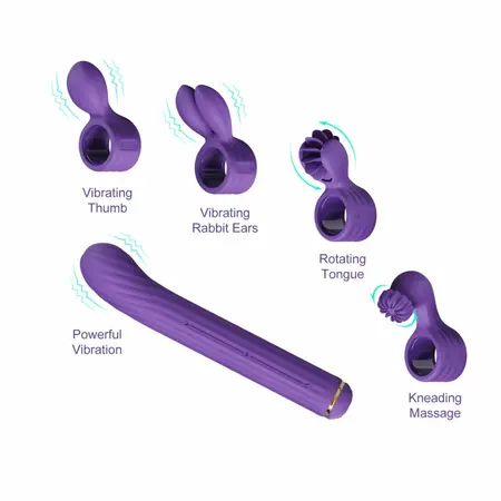 OTOUCH Magic Stick S1 Purple, modularni intimni masažer sa 4 nastavka