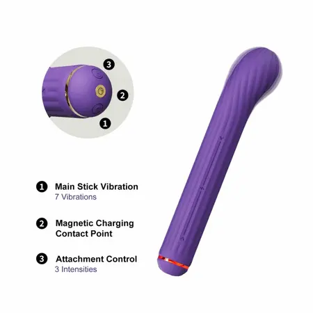 OTOUCH Magic Stick S1 Purple, modularni intimni masažer sa 4 nastavka