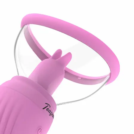 Teazers intimni stimulator sa vakuumom i dvostrukim vibracijama roze