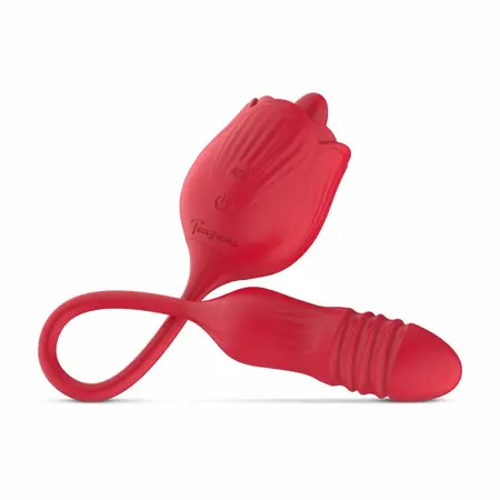 Teazers Rose višenamenski vibrator sa funkcijom penetracije i lizanja u roze boji