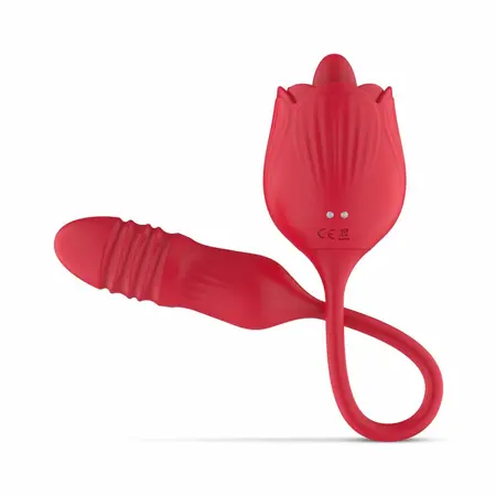 Teazers Rose višenamenski vibrator sa funkcijom penetracije i lizanja u roze boji