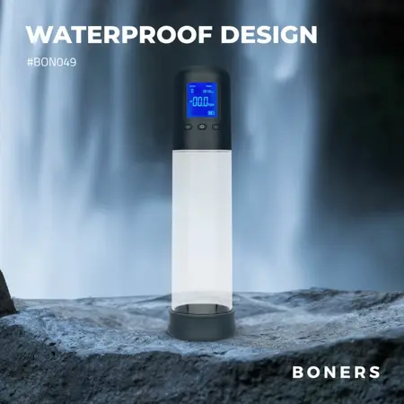 Boners Smart Vacuum Pump LCD, precizni intimni trenažer u crnoj boji