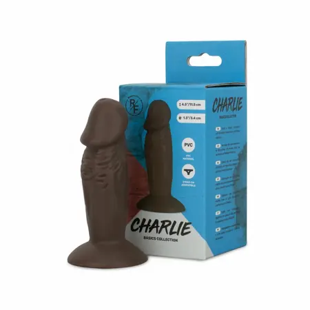 Real Fantasy Charlie intimni čep sa vakuumskim postoljem 11.5 cm bež