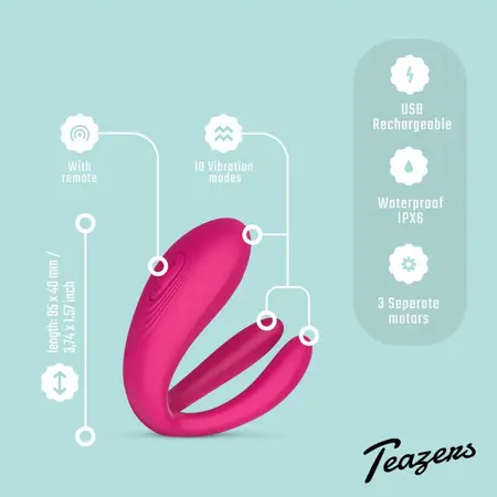 Teazers intimni stimulator za parove sa bežičnim daljinskim upravljačem i multizonskom stimulacijom