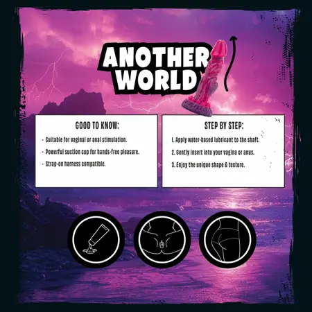 Mythical Mates Another World Model roze i ljubičasti dildo sa vakuumskom bazom 20cm