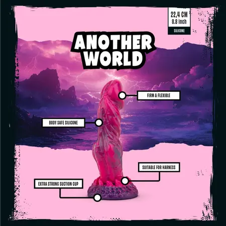 Mythical Mates Another World Model roze i ljubičasti dildo sa vakuumskom bazom 20cm