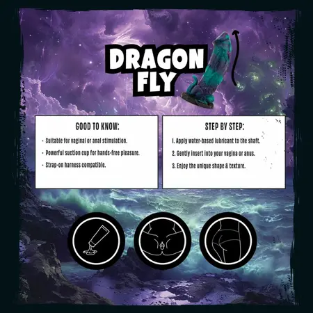 Mythical Mates Dragonfly intimna igračka ljubičasto zelena velika