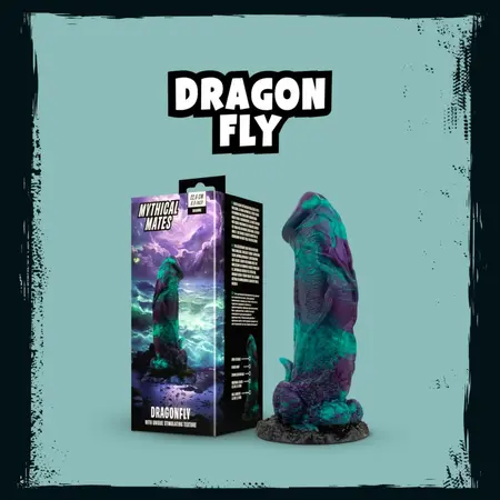 Mythical Mates Dragonfly intimna igračka ljubičasto zelena velika