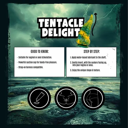 Mythical Mates Tentacle Delight intimni model zeleno žuti 22cm