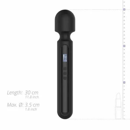 BLAQ Digital Super Wand Black: XL fleksibilni masažer sa ekranom