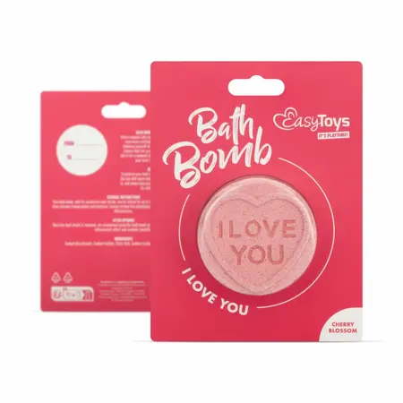 Love šumeća bomba za kupanje brenda Bath Bomb Cosmetics u obliku srca, šarena i mirisna