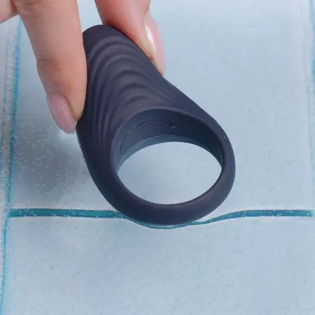 Boners Vibrating Ring with 10-Mode Stimulation System, Black, Flexible