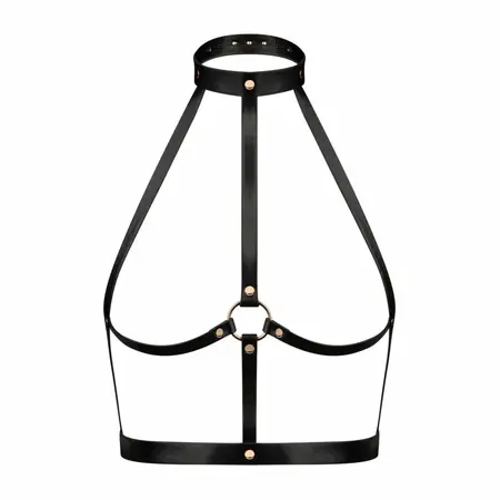 Rosy Gold Body Harness Black podesivi senzualni aksesoar od veštačke kože