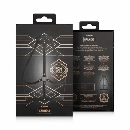 Rosy Gold Body Harness Black podesivi senzualni aksesoar od veštačke kože