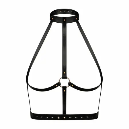 Rosy Gold Body Harness Black podesivi senzualni aksesoar od veštačke kože