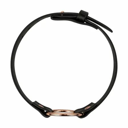 Rosy Gold podesivi crni čoker sa elegantnim metalnim prstenom