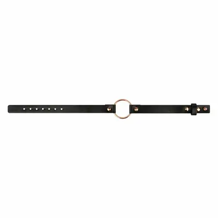 Rosy Gold podesivi crni čoker sa elegantnim metalnim prstenom