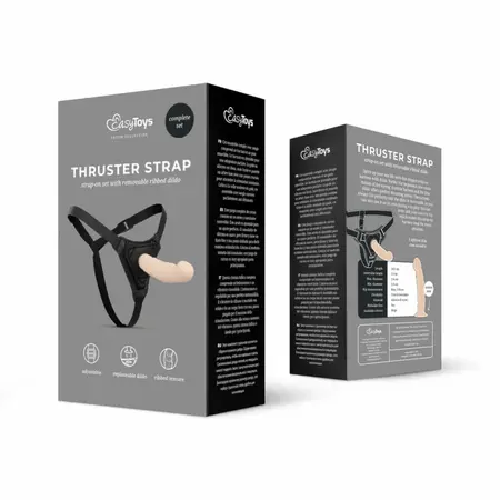 EasyToys silikonska intimna mašina sa podesivim pojasom crna 13cm