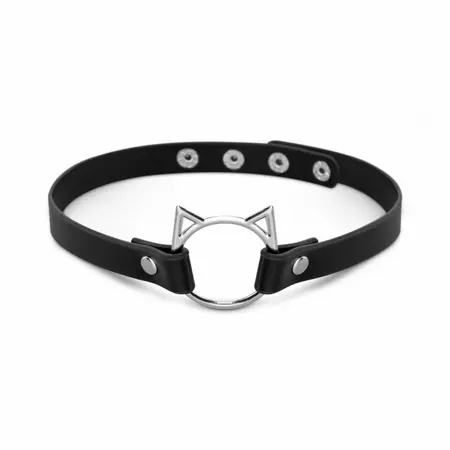 Bedroom Fantasies Kitty čoker elegantna crna ogrlica od eko kože sa podešavanjem veličine