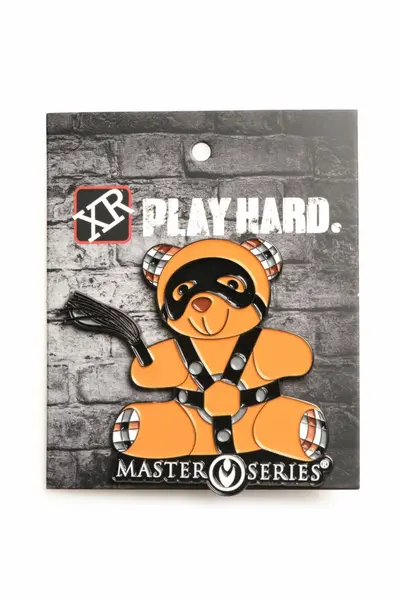 XR Brands BDSM Bear Enamel Pin - Playful Collectible Accessory