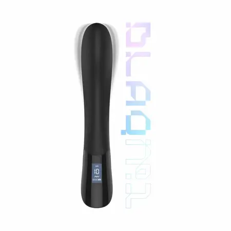 BLACQ Digital Curved Vibrator with Display - Black Silicone, USB Rechargeable