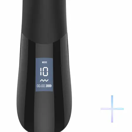 BLACQ Digital Curved Vibrator with Display - Black Silicone, USB Rechargeable