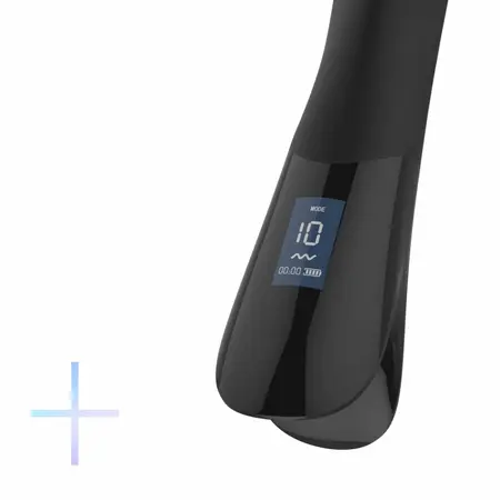 BLACQ Digital Curved Vibrator with Display - Black Silicone, USB Rechargeable
