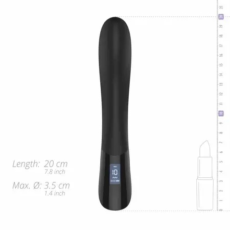 BLACQ Digital Curved Vibrator with Display - Black Silicone, USB Rechargeable