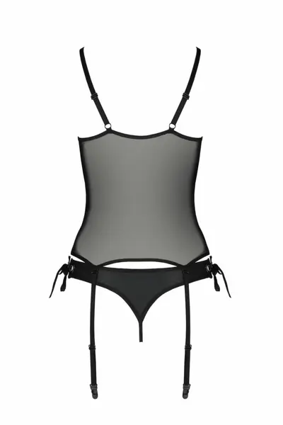 Nessy Elegant Lace Corset with Open Detail, Black, Multiple Sizes
