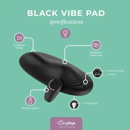 Vibe Pad Double Vibration sistem sa duplom vibracijom i daljinskim upravljačem od crnog silikona