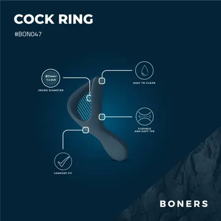 Boners podesivi silikonski prsten crni sa sistemom za maksimalnu udobnost