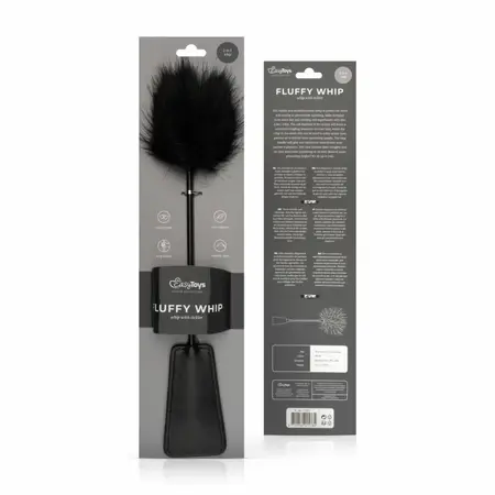 EasyToys 2-u-1 crna dvostrana golicalica sa perjem i bič 39 cm