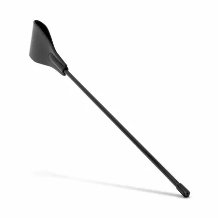 Ouch! Crni bič 42.5 cm - Drška od veštačke kože & široki vrh alat za udarce
