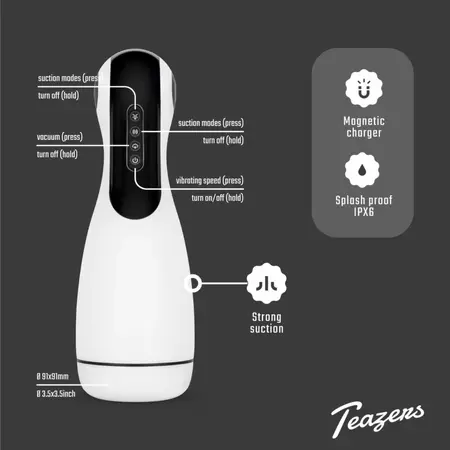 Teazers Automatic Intimate Machine 4-in-1 višenamenski aparat crni