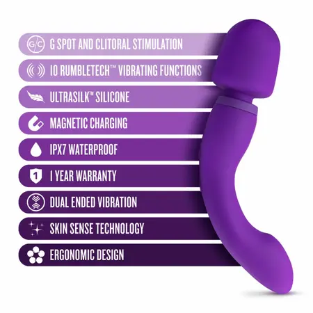 Blush Wellness Dual Sense ljubičasti multifunkcionalni silikonski masažer