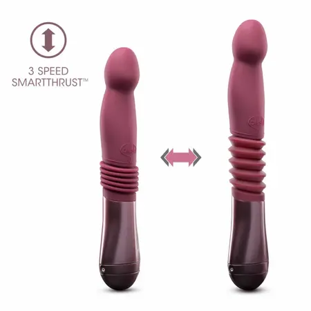 Blush Temptasia Trixie silikonski vibrator sa funkcijom prodiranja bordo 25.5 do 28.5 cm