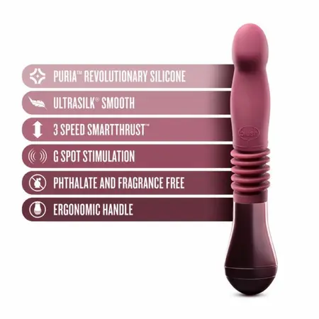 Blush Temptasia Trixie silikonski vibrator sa funkcijom prodiranja bordo 25.5 do 28.5 cm