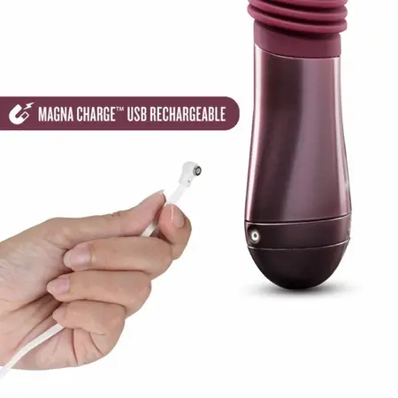 Blush Temptasia Trixie silikonski vibrator sa funkcijom prodiranja bordo 25.5 do 28.5 cm