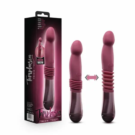 Blush Temptasia Trixie silikonski vibrator sa funkcijom prodiranja bordo 25.5 do 28.5 cm